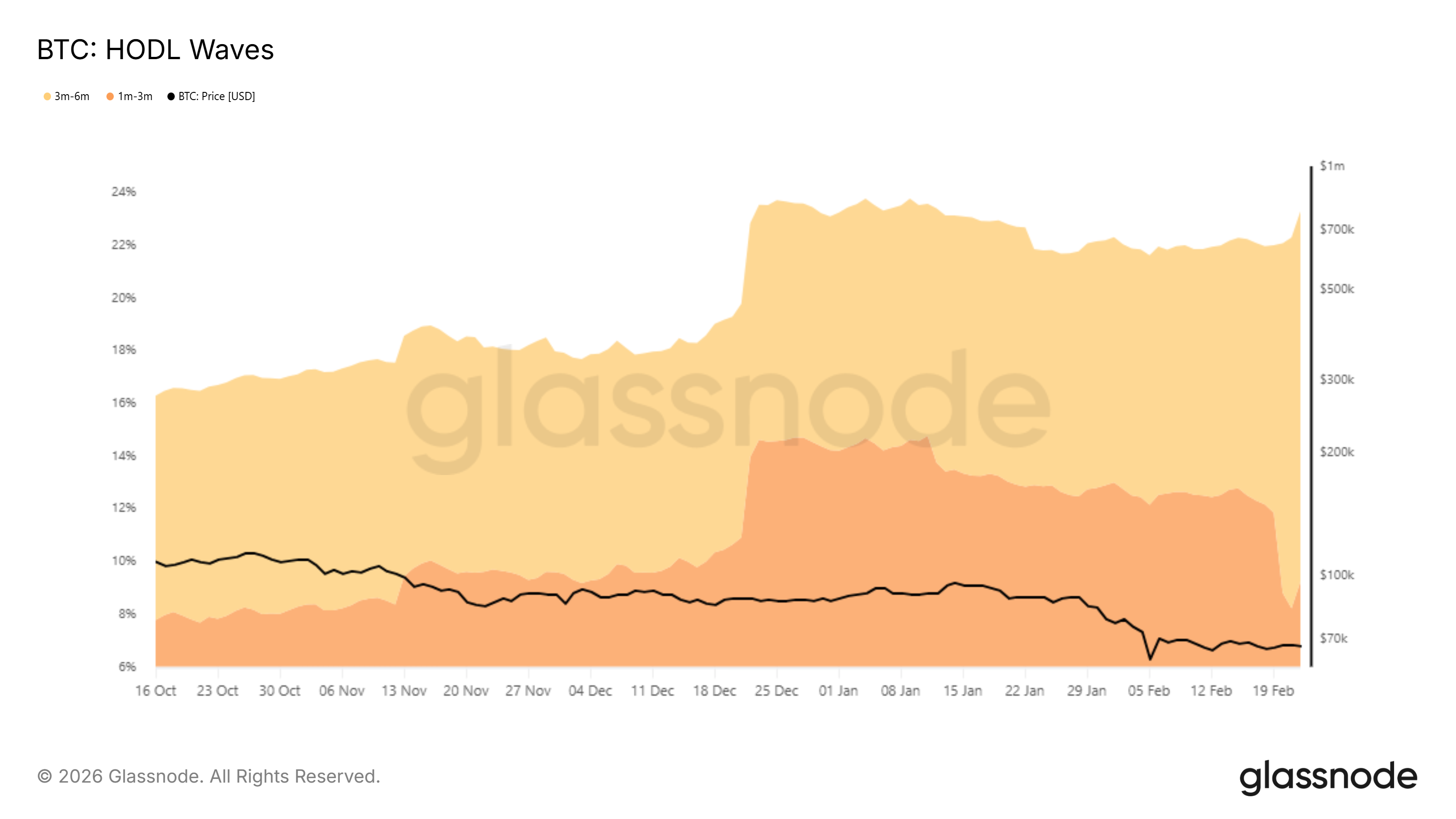 Волны HODL биткоина
